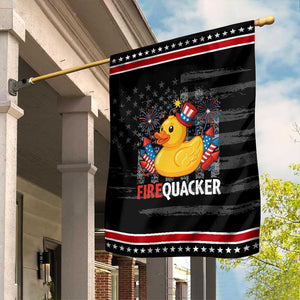 Funny 4th of July Duck Firequacker Garden Flag Patriotic Vintage American Flag TS11 Distressed Black Red Print Your Wear