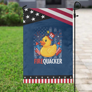 Funny 4th of July Duck Firequacker Garden Flag Patriotic Vintage American Flag TS11 Classic Blue Black Print Your Wear