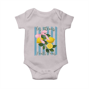 Funny Les Citrons Fruits Frais Baby Onesie Summer Lemon Tropical Coquette TS11 Ice Gray Print Your Wear
