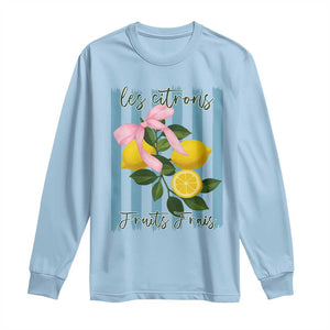 Funny Les Citrons Fruits Frais Long Sleeve Shirt Summer Lemon Tropical Coquette TS11 Light Blue Print Your Wear