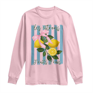 Funny Les Citrons Fruits Frais Long Sleeve Shirt Summer Lemon Tropical Coquette TS11 Light Pink Print Your Wear