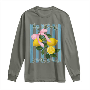 Funny Les Citrons Fruits Frais Long Sleeve Shirt Summer Lemon Tropical Coquette TS11 Military Green Print Your Wear