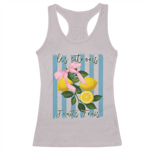 Funny Les Citrons Fruits Frais Racerback Tank Top Summer Lemon Tropical Coquette TS11 Ice Gray Print Your Wear