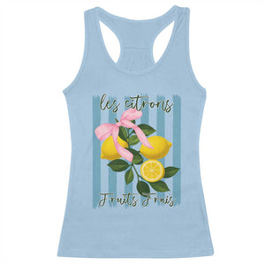 Funny Les Citrons Fruits Frais Racerback Tank Top Summer Lemon Tropical Coquette TS11 Light Blue Print Your Wear