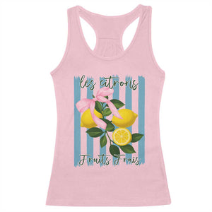 Funny Les Citrons Fruits Frais Racerback Tank Top Summer Lemon Tropical Coquette TS11 Light Pink Print Your Wear