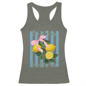 Funny Les Citrons Fruits Frais Racerback Tank Top Summer Lemon Tropical Coquette TS11 Military Green Print Your Wear