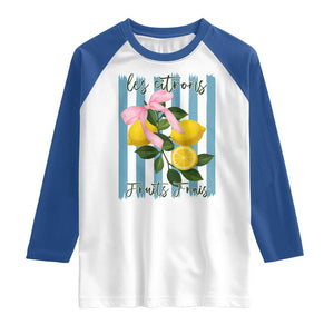 Funny Les Citrons Fruits Frais Raglan Shirt Summer Lemon Tropical Coquette TS11 White Royal Print Your Wear