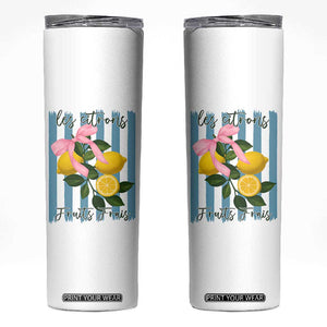 Funny Les Citrons Fruits Frais Skinny Tumbler Summer Lemon Tropical Coquette TS11 White Print Your Wear