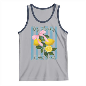 Funny Les Citrons Fruits Frais Tank Top Summer Lemon Tropical Coquette TS11 Athletic Heather Navy Print Your Wear