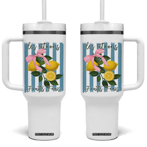 Funny Les Citrons Fruits Frais Tumbler With Handle Summer Lemon Tropical Coquette TS11 One Size: 40 oz White Print Your Wear