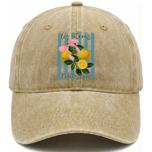 Funny Les Citrons Fruits Frais Washed Cotton Baseball Cap Summer Lemon Tropical Coquette TS11 Print Your Wear