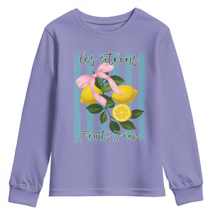 Funny Les Citrons Fruits Frais Youth Sweatshirt Summer Lemon Tropical Coquette TS11 Violet Print Your Wear