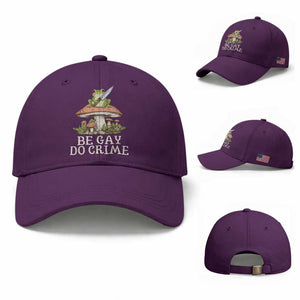 Funny Be Gay Do Crime Baseball Cap LGBTQ Pride Gay Frog TS11 Baseball Cap Universal Fit Purple Print Your Wear