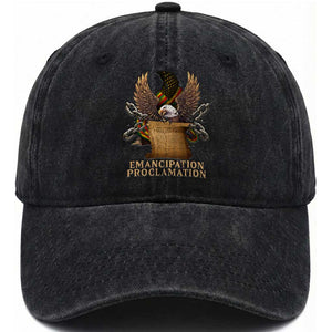 Emancipation Proclamation Washed Cotton Baseball Cap Juneteenth End of Slavery Bald Eagle