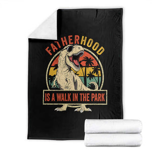 Fatherhood Is A Walk In The Park Dinosaur Dad Throw Blanket TS11 Black Print Your Wear
