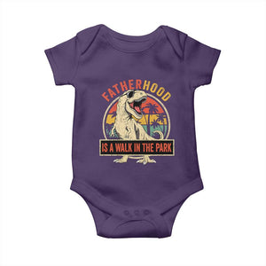 Fatherhood Is A Walk In The Park Dinosaur Dad Baby Onesie TS11 Purple Print Your Wear