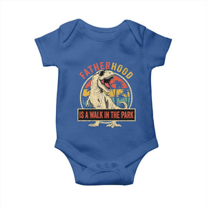 Fatherhood Is A Walk In The Park Dinosaur Dad Baby Onesie TS11 Royal Blue Print Your Wear