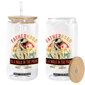 Fatherhood Is A Walk In The Park Dinosaur Dad Glass Can TS11 Print Your Wear