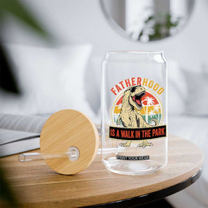 Fatherhood Is A Walk In The Park Dinosaur Dad Glass Can TS11 Print Your Wear