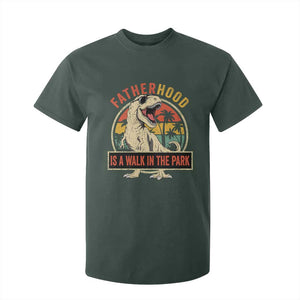 Fatherhood Is A Walk In The Park Dinosaur Dad T Shirt For Kid TS11 Dark Forest Green Print Your Wear