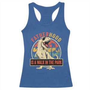 Fatherhood Is A Walk In The Park Dinosaur Dad Racerback Tank Top TS11 Royal Blue Print Your Wear