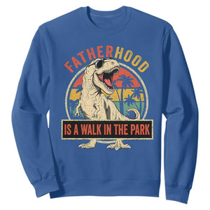 Fatherhood Is A Walk In The Park Dinosaur Dad Sweatshirt TS11 Royal Blue Print Your Wear