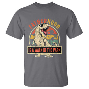 Fatherhood Is A Walk In The Park Dinosaur Dad T Shirt TS11 Charcoal Print Your Wear