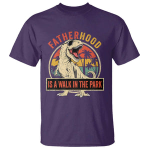 Fatherhood Is A Walk In The Park Dinosaur Dad T Shirt TS11 Purple Print Your Wear