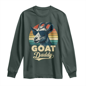 Goat Daddy Long Sleeve Shirt Funny Goat Father Retro Vintage TS11 Dark Forest Green Print Your Wear