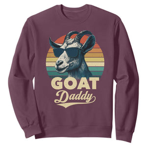 Goat Daddy Sweatshirt Funny Goat Father Retro Vintage TS11 Maroon Print Your Wear