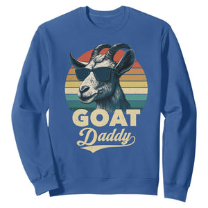 Goat Daddy Sweatshirt Funny Goat Father Retro Vintage TS11 Royal Blue Print Your Wear