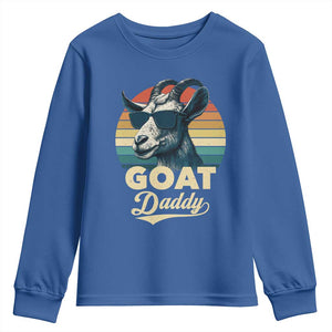 Goat Daddy Youth Sweatshirt Funny Goat Father Retro Vintage TS11 Royal Blue Print Your Wear
