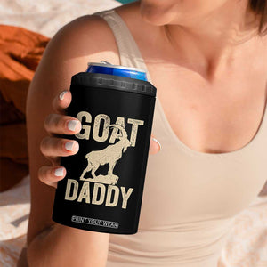 Goat Daddy 4 in 1 Can Cooler Tumbler Funny Goat Father Vintage TS11 Print Your Wear