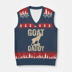 Goat Daddy V-Neck Knit Sweater Vest Funny Goat Father Vintage TS11 Navy Red Print Your Wear