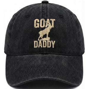 Goat Daddy Washed Cotton Baseball Cap Funny Goat Father Vintage TS11 Print Your Wear