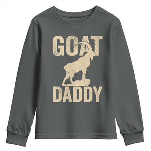 Goat Daddy Youth Sweatshirt Funny Goat Father Vintage TS11 Dark Heather Print Your Wear