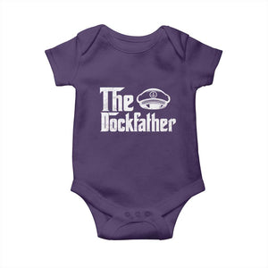 The Dockfather Baby Onesie Funny Boat Captain Dad Boating Humor Father's Day TS11 Purple Print Your Wear