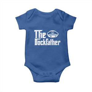 The Dockfather Baby Onesie Funny Boat Captain Dad Boating Humor Father's Day TS11 Royal Blue Print Your Wear