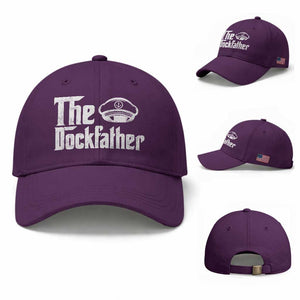 The Dockfather Baseball Cap Funny Boat Captain Dad Boating Humor Father's Day TS11 Baseball Cap Universal Fit Purple Print Your Wear