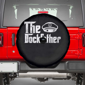 The Dockfather Spare Tire Cover Funny Boat Captain Dad Boating Humor Father's Day TS11 Black Print Your Wear
