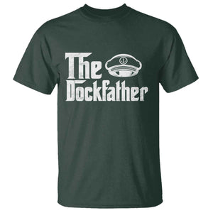 The Dockfather T Shirt Funny Boat Captain Dad Boating Humor Father's Day TS11 Dark Forest Green Print Your Wear
