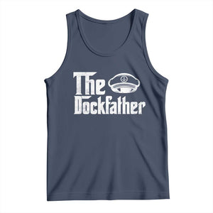 The Dockfather Tank Top Funny Boat Captain Dad Boating Humor Father's Day TS11 Navy Print Your Wear