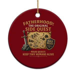 RPG Dad Ceramic Ornament Fatherhood The Original Side Quest Dad Mode D20 Tabletop Games TS11 1pc Red Print Your Wear