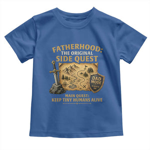 RPG Dad Toddler T Shirt Fatherhood The Original Side Quest Dad Mode D20 Tabletop Games TS11 Royal Blue Print Your Wear