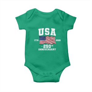 250th Anniversary USA 4th of July America US Flag Patriotic Baby Onesie TS11 Irish Green Print Your Wear