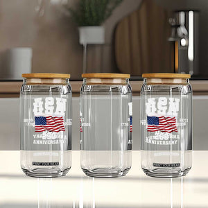 250th Anniversary USA 4th of July America US Flag Patriotic Glass Can TS11 Print Your Wear