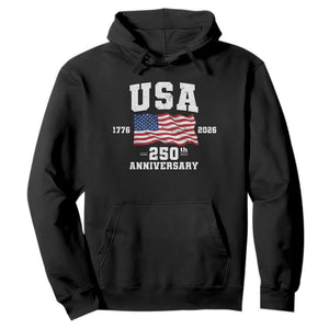 250th Anniversary USA 4th of July America US Flag Patriotic Hoodie TS11 Black Print Your Wear