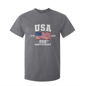 250th Anniversary USA 4th of July America US Flag Patriotic T Shirt For Kid TS11 Charcoal Print Your Wear