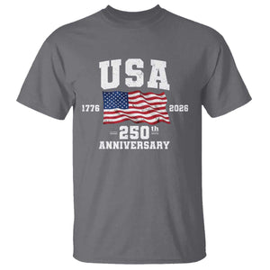 250th Anniversary USA 4th of July America US Flag Patriotic T Shirt TS11 Charcoal Print Your Wear