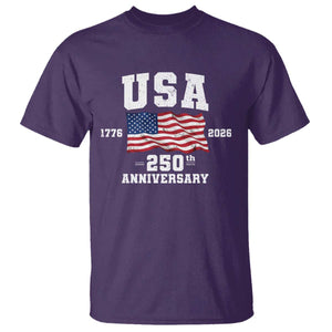 250th Anniversary USA 4th of July America US Flag Patriotic T Shirt TS11 Purple Print Your Wear